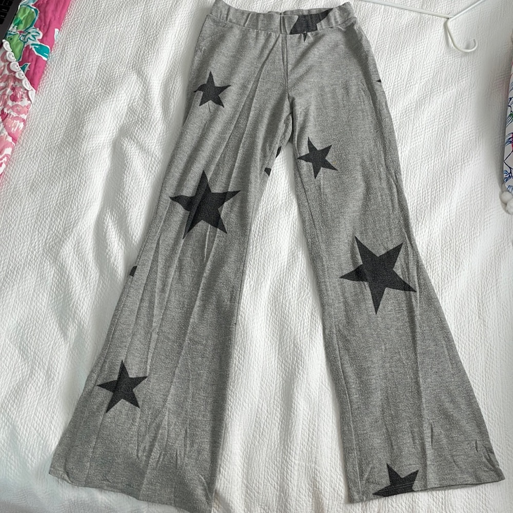 Star Grey Wide-leg Sweatpants